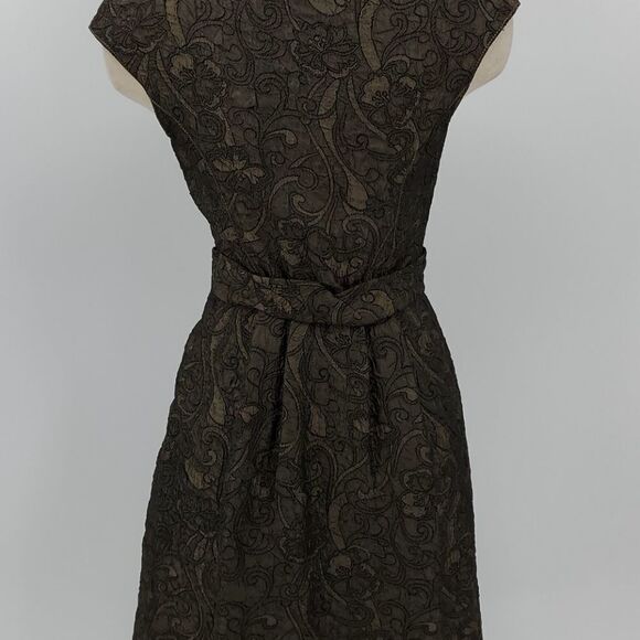 M.L.L.P.‎ dress, XS. VTG Brocade olive green. GREAT FOR THE OFFICE. - Picture 7 of 7